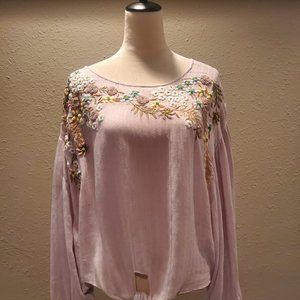 Freaking GORGEOUS Free People Embroidered Blouse - L